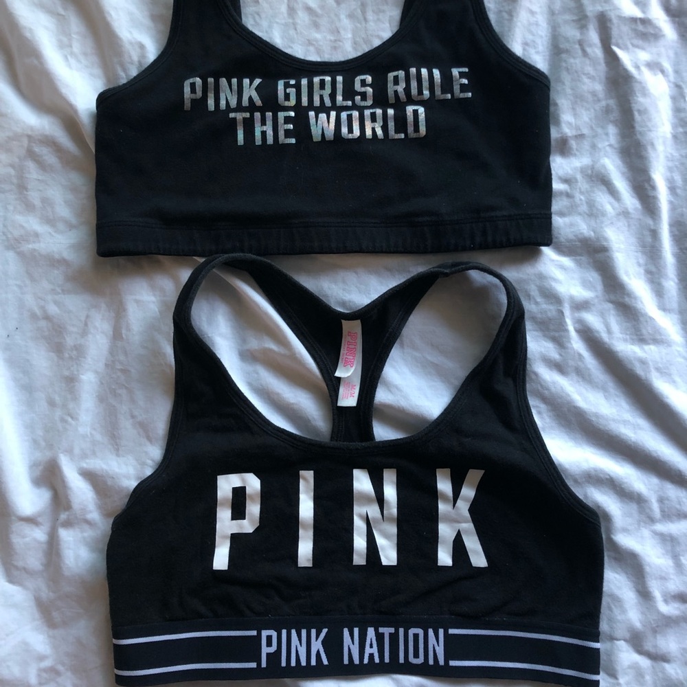 2 Victoria’s Secret Pink Nation Sports Bras